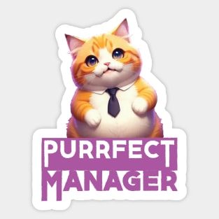 Just a Purrfect Manager Funny Cat Sticker